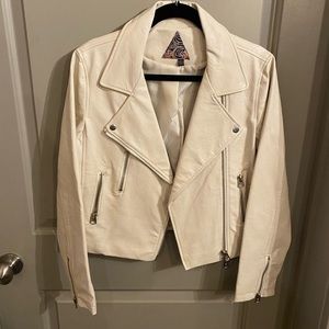 Signature eight white leather jacket OBO